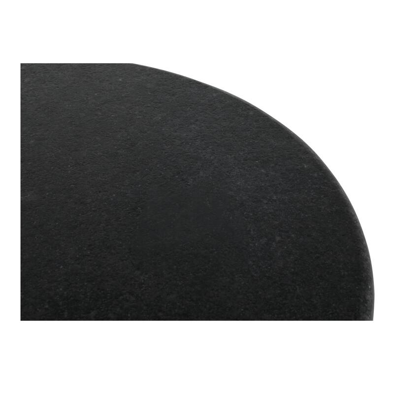 NADAAL STUDIOS Norex Sartoria Dining Table for 6, Oval Black Granite Top, Jute-Wrapped Mango Wood Base, Black Granite