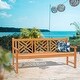preview thumbnail 1 of 7, Chic Teak Chippendale Outdoor Teak Wood Patio & Garden Triple Bench