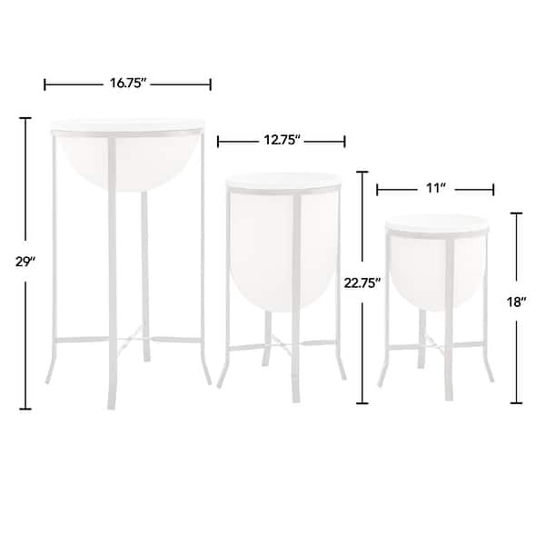 FirsTime & Co. White Meriwether Modern Indoor Outdoor Planter 3-Piece ...