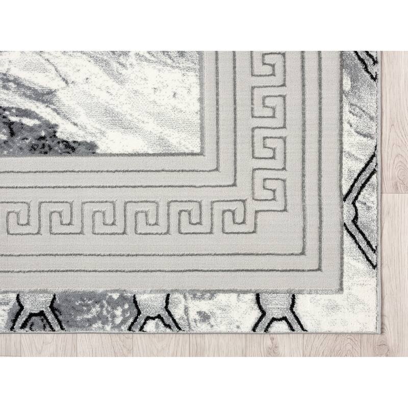 Ksamil Collection Abstract Border Area Rug