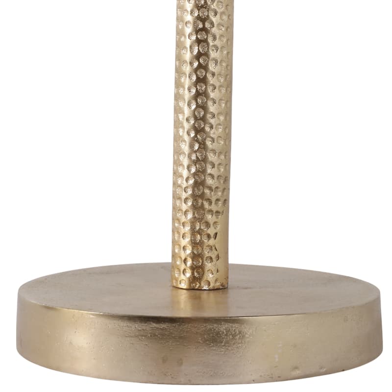 Metal and Stone Accent Table with Aluminum Base - Modern Stylish Side Table for Home Decor