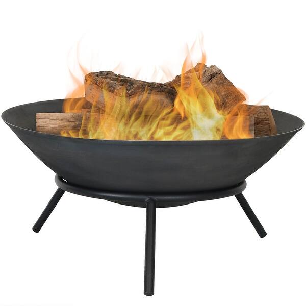 Shop Sunnydaze Raised Portable Cast Iron Fire Pit Bowl With Steel