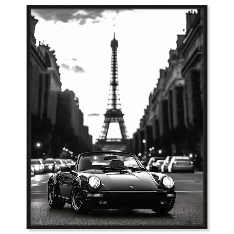 Street Scene with Porsche Canvas by Art Remedy - 16" x 20" - Black