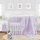 preview thumbnail 2 of 0, Purple Floral Rose Girl Crib Bed Skirt - Solid Light Lavender Flower Luxurious Elegant Princess Vintage Boho Shabby Chic Luxury
