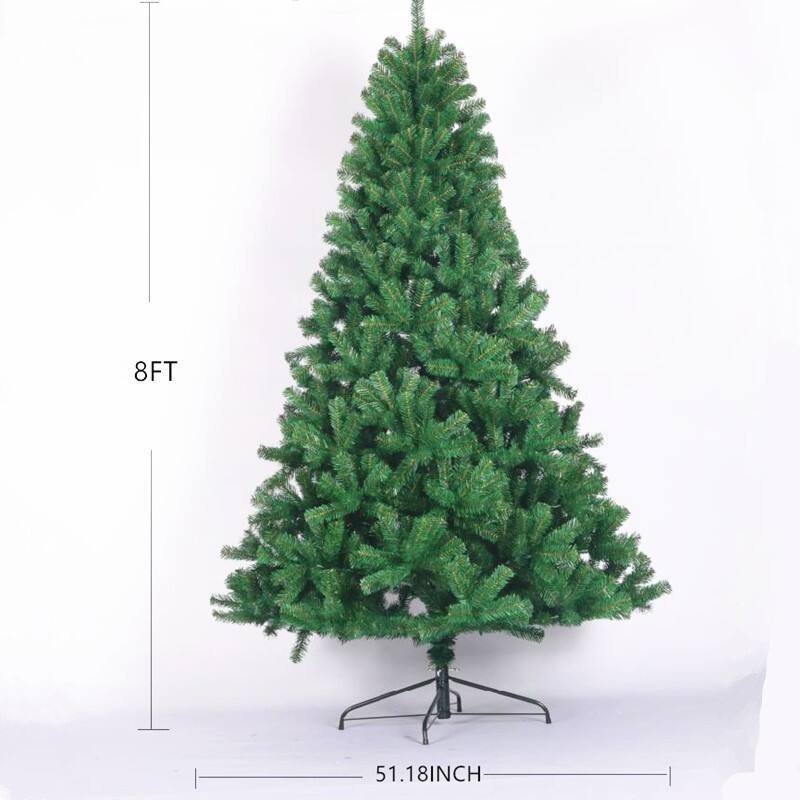 8ft, 7.5ft, or 6ft Unlit Artificial Christmas Tree with PVC Tips for Holiday Decor