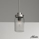 preview thumbnail 1 of 5, Hunter Devon Park 1-Light Mini Pendant - Kitchen Island, Dining, Bedroom - Rustic, Farmhouse Brushed Nickel