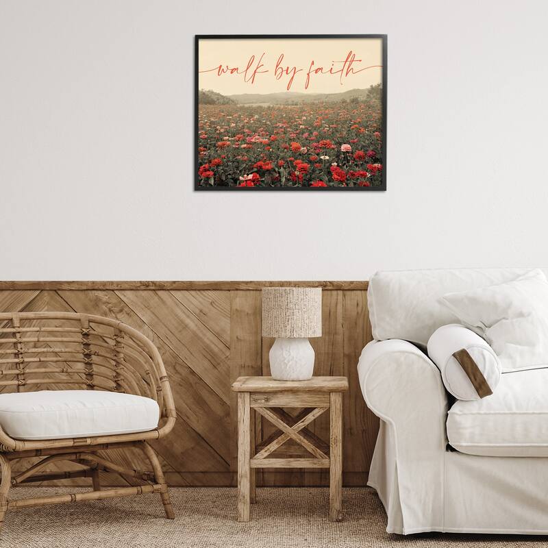 Stupell Walk By Faith Garden Framed Giclee Art Design By GAIL PECK