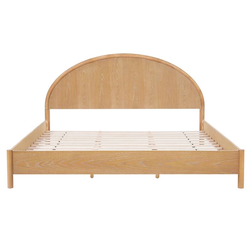 Christopher Knight Home - Arden Mid-Century Modern Wooden Platform Bed with Curved Headboard