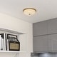 preview thumbnail 7 of 11, Preston 1-Light Dome Flush Mount LED Lighting Fixture, Clear Ribbed Glass Shade Low Ceilings, Hallway, Kitchen
