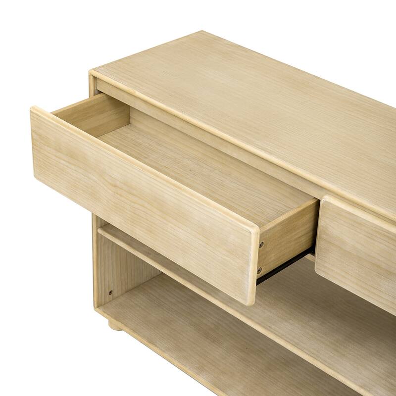 Console Table with Drawers and Shelves for Living Room, Entryway