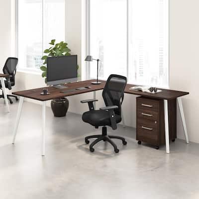 Bush Business Furniture Vista 72W L Shaped Desk with Mobile Cabinet