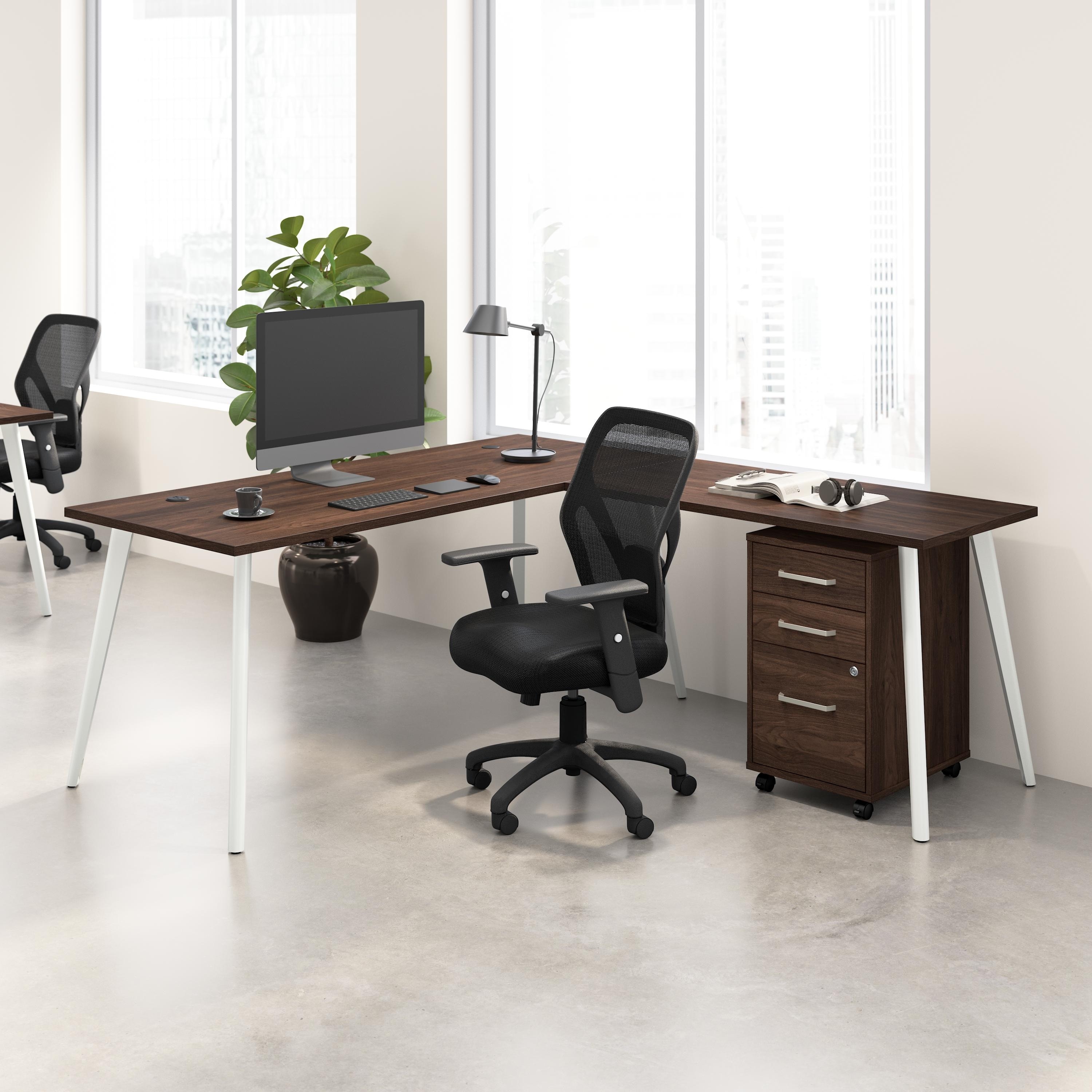 Bush Business Furniture Vista 72W L Shaped Desk with Mobile Cabinet