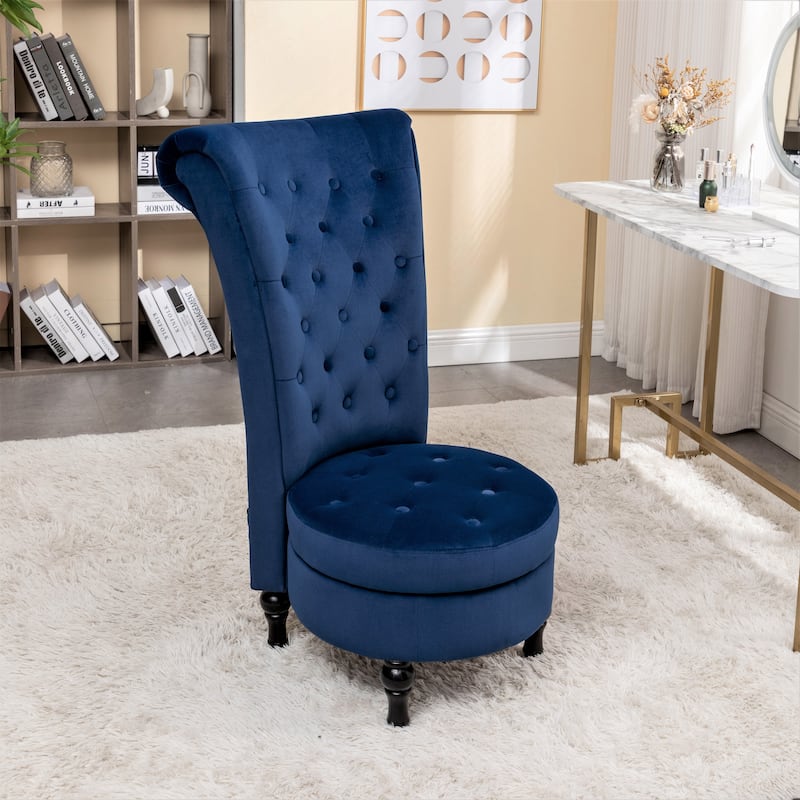 Gosser 20" Wide Velvet Vanity Chair - Dark Blue