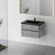 preview thumbnail 4 of 32, ABRUZZO Single Sink Wall Mount Floating Bath Vanity in Cement Grey with Black Quartz Sand Surface Top - 24"