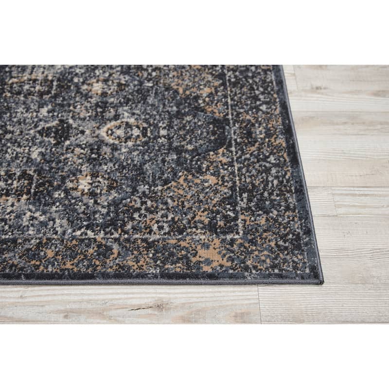 Malta Vintage Oriental Bordered Medallion Area Rug