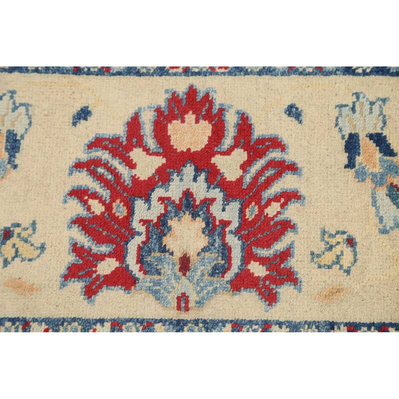Vegetable Dye Floral Super Kazak Oriental Area Rug Wool Hand-knotted - 8'7" x 12'0"