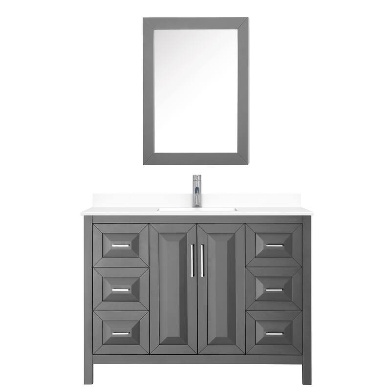 Daria 48 Inch Single Vanity, Cultured Marble Top, Medicine Cabinet