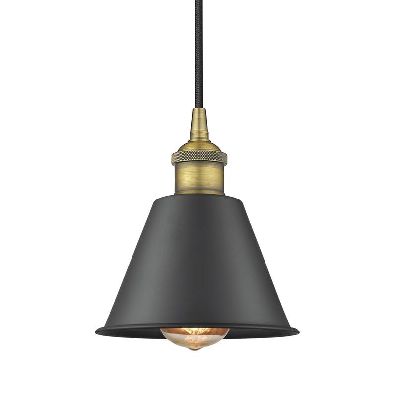 Innovations Lighting 616-1P-8-7 Smithfield Pendant Smithfield 7" Wide - Brushed Brass / Matte Black