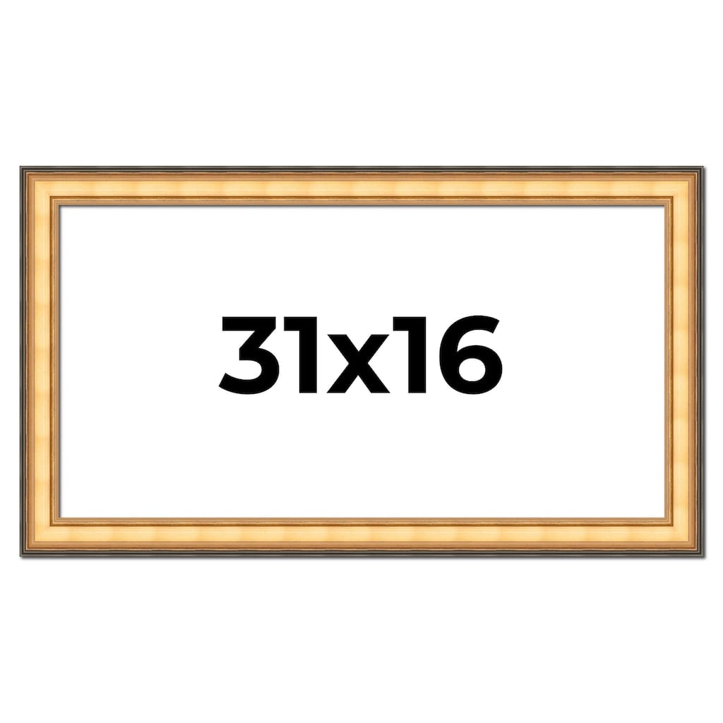 31x16 Frame Gold Plein Aire Solid Wood Picture Frame Width 2 Inches |