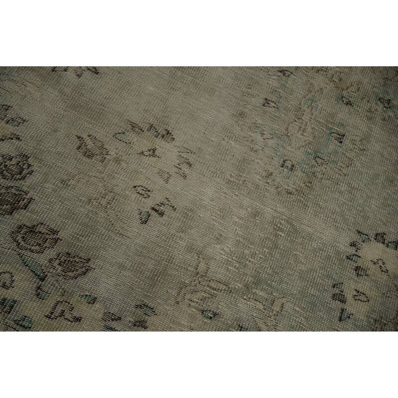 Hand Knotted Oriental 100% Wool Carpet Transitional Floral Green Anatolian Area Rug - 9' 5'' X 5' 6''