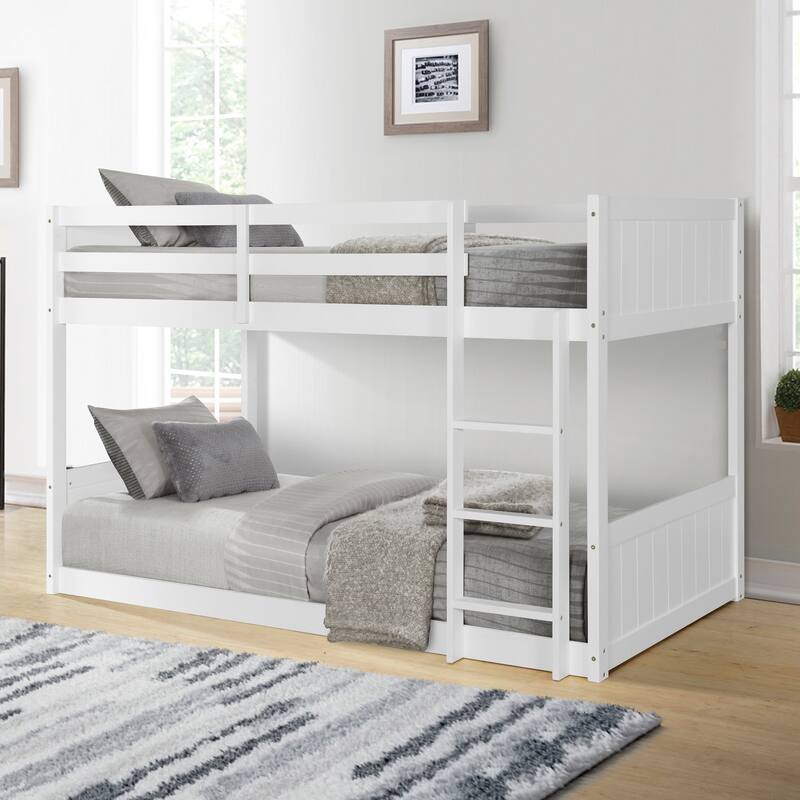 Delphia Low Profile Twin over Twin Bunk Bed - White