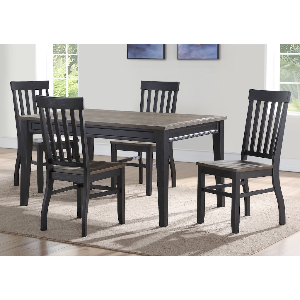 Steve Silver Ralston Two-Tone Ebony and Driftwood 5-Piece Dining Set