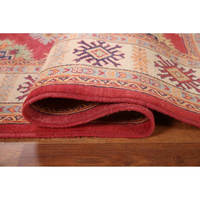 Geometric Kazak Rug Handmade Oriental Wool Carpet - 8'1"x 9'9"