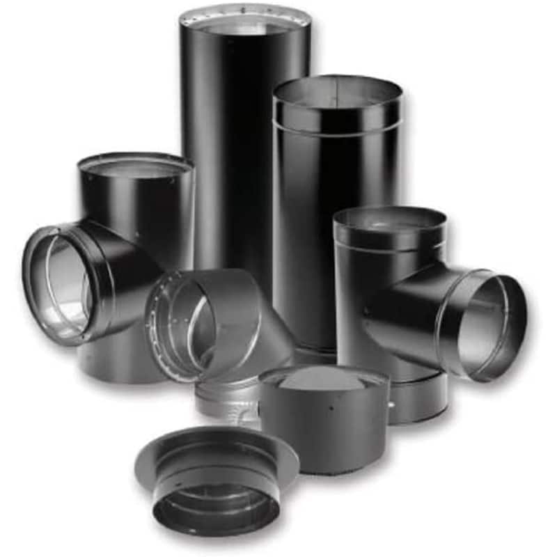 DuraVent DuraBlack 6" Stainless Steel Single Wall 45 Degree Elbow Stove Pipe - 2.20