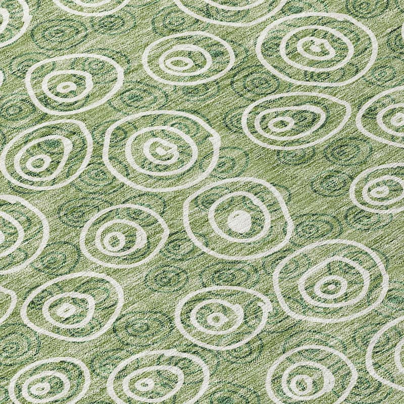 Machine Washable Indoor/ Outdoor Chantille Modern Bubbles Rug