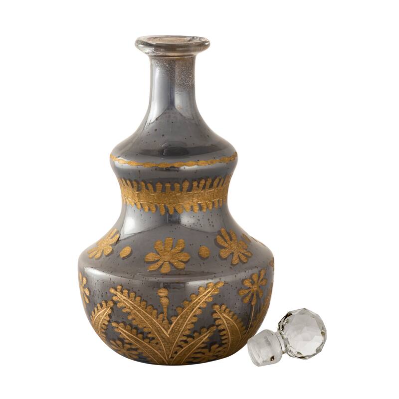 Elk Home Kemal Antique Silver Glass 4.5 Inch Wide Bottle