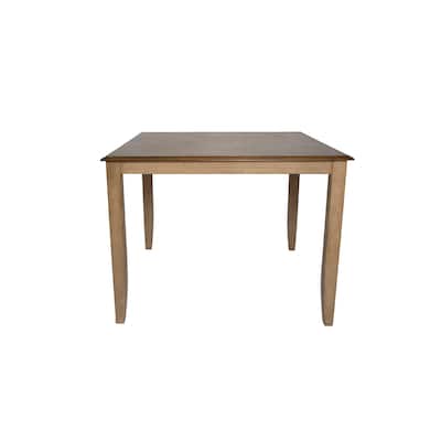 48" brown square hardwoood cafe height table