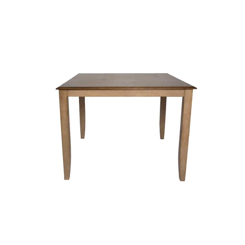 48" brown square hardwoood cafe height table