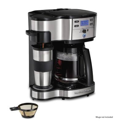 2-Way Coffee Maker, Single-Serve or 12 Cups, Glass Carafe, Black, 49980Z