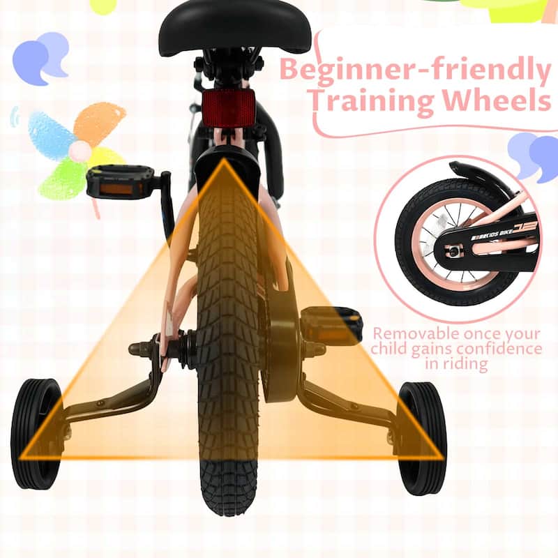 Costway 14" Kids Bike with Removable Training Wheels Adjustable Seat & - See Details