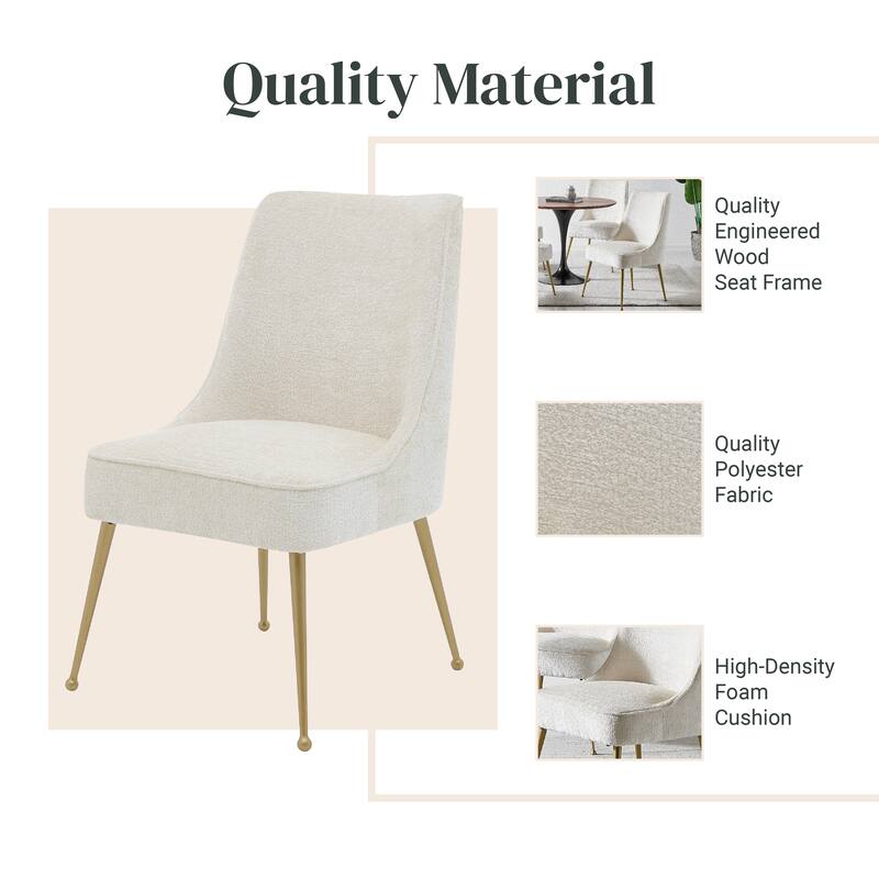 NPD Furniture Cedric KD Fabric Dining Side Chair Gold Legs (Set of 2)