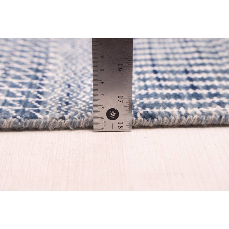 ECARPETGALLERY Hand-knotted Finest Silk Shadow Navy Silk, Wool Rug - 2'8 x 11'10