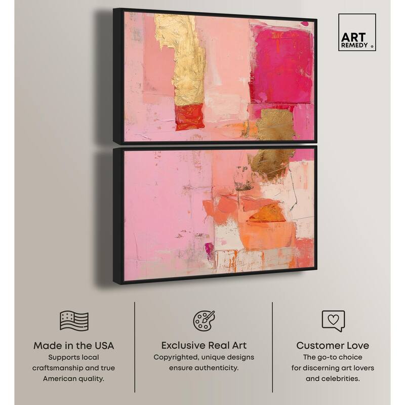 Petal Patchwork I Canvas Set of 2 by Art Remedy