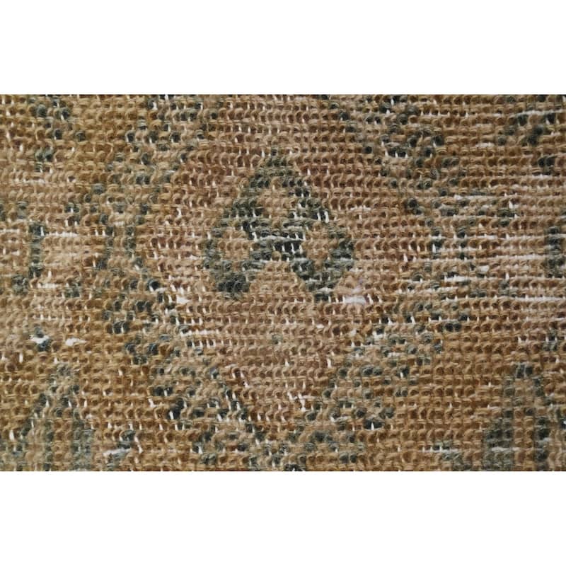 Hand Knotted Oriental 100% Wool Carpet Traditional Floral Brown Bibikabad Runner Rug - 12' 11'' X 3' 0''