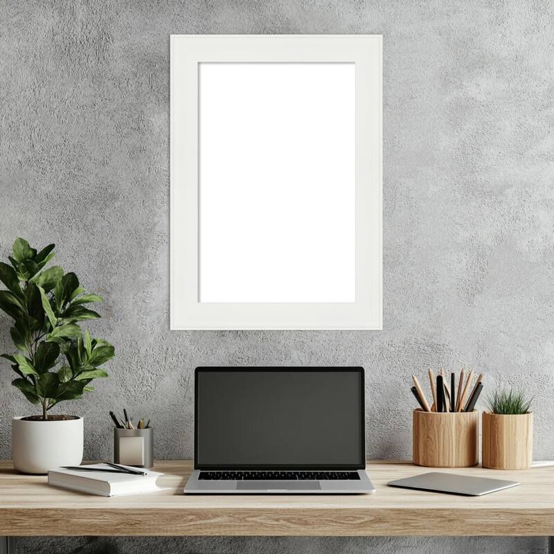 Amanti Art Vanity White Narrow Framed Dry Erase Magnetic Board
