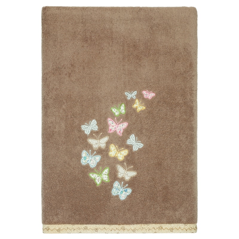 Authentic Hotel and Spa 100% Turkish Cotton Mariposa 3PC Embellished Towel Set