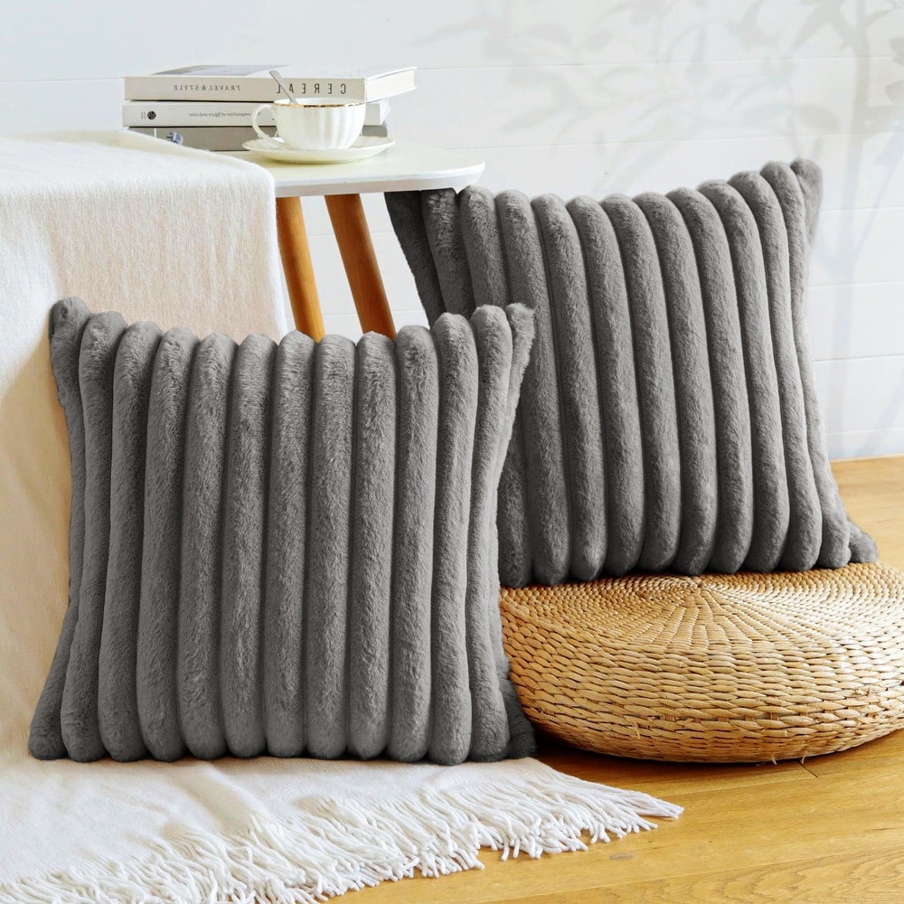 Grey Faux Fur Throw Pillows Bed Bath Beyond