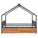 preview thumbnail 12 of 16, Full Size Metal House Bed with Two Drawers Black