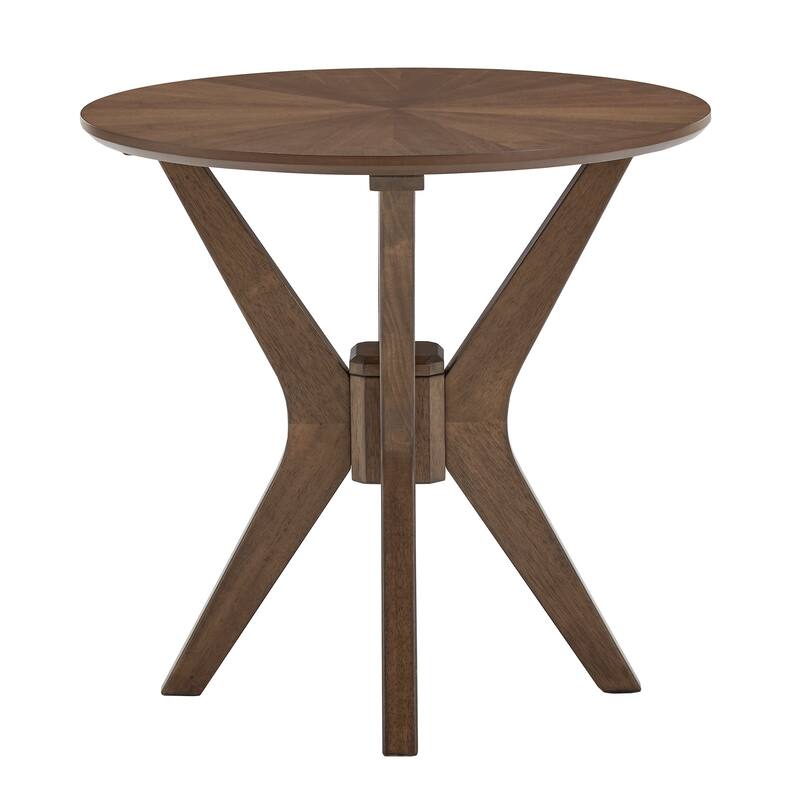 Rondo Mid-Century Walnut Finish Round End Table by iNSPIRE Q Modern