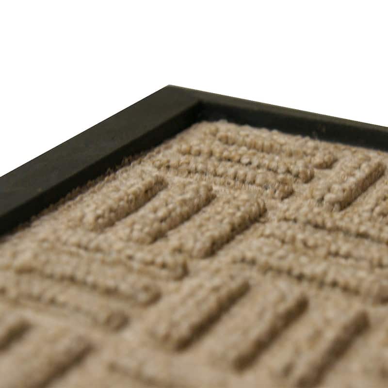 Rubber-Cal "Wellington" Rubber Backed Carpet Doormat - 16 x 24 inches - Brown Polypropylene Mat