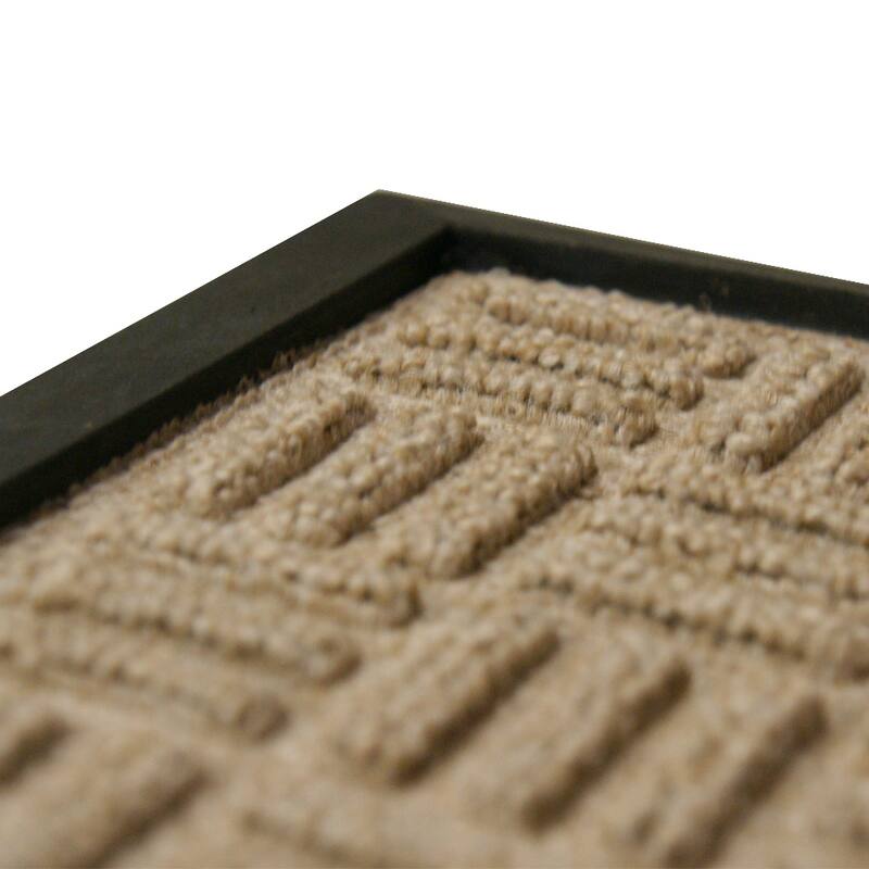 Rubber-Cal "Wellington" Rubber Backed Carpet Doormat - 3 x 5 feet - Charcoal Polypropylene Mat