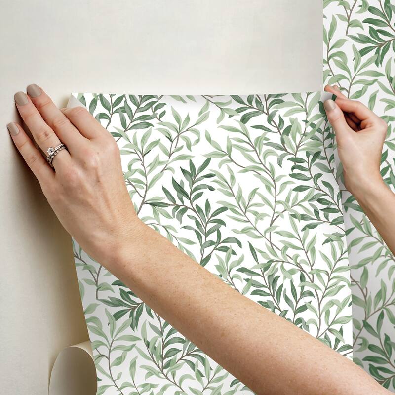 NuWallpaper Herb Green Terrace Vines Peel and Stick Wallpaper