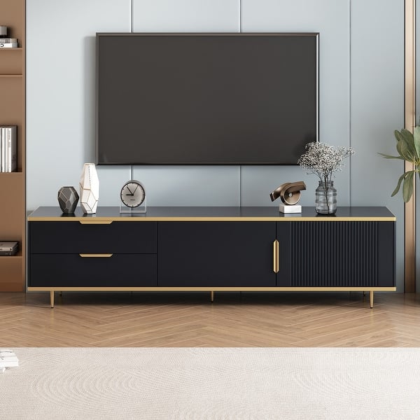 TV Stand for 65+ Inch TV,TV Media Console Table,with 2 Drawers and 