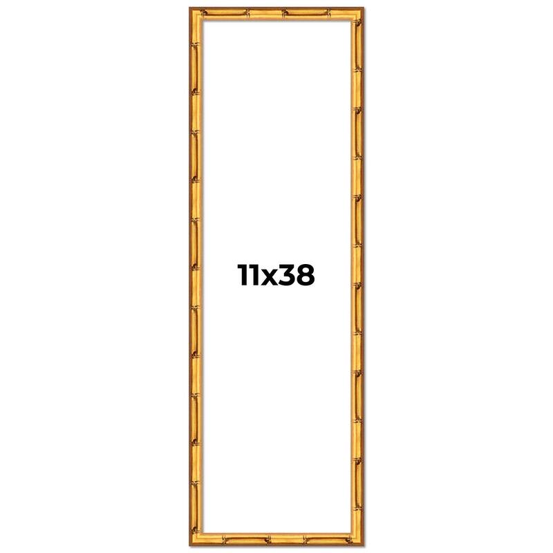 11x38 Frame Gold Bamboo Picture Frame Modern Photo Frame Includes UV Acrylic Shatter Guard Front Acid Free Foam Backing Board