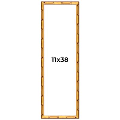 11x38 Frame Gold Bamboo Picture Frame Modern Photo Frame Includes UV Acrylic Shatter Guard Front Acid Free Foam Backing Board