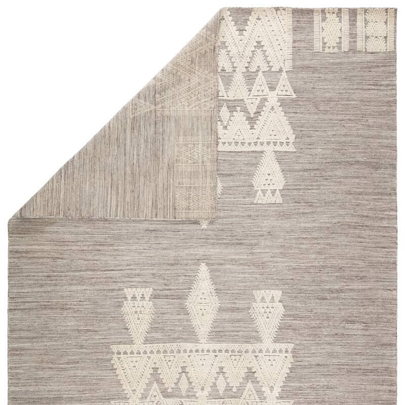 Ailana Hand-Knotted Tribal Gray/ Ivory Area Rug